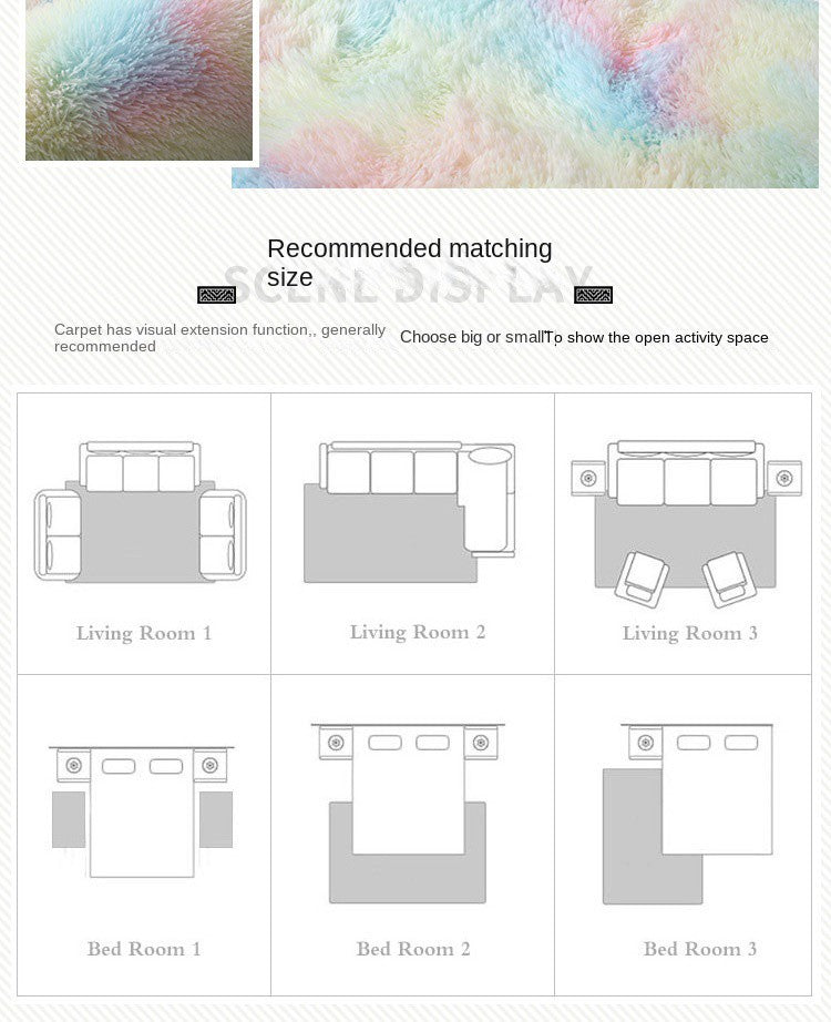 VIKAMA Ultra Soft Shaggy Round Rug Pad Fluffy White Carpet Living Room Home Decor Bedroom Kids Room Salon Thick Pile Carpet