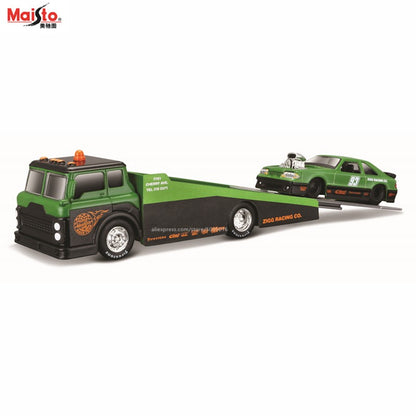 Maisto 1:64 FLATBED/1988 BMW M3 E30 1965 FORD MUSTANG elite transport Modelo de carro fundido coleção presente brinquedo