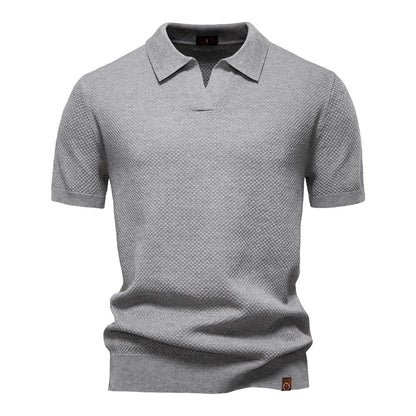 AIOPESON Men's Summer Breathable Polo Shirt Short Sleeve Solid Color Casual Polo Shirts for Men Lightweight Stretch Polo ?