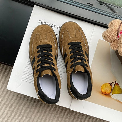 2025 Autumn New  Fashionable Comfortable Casual Sneakers Retro Thick-soled Sneakers Women's College Style Board Shoes Big Size