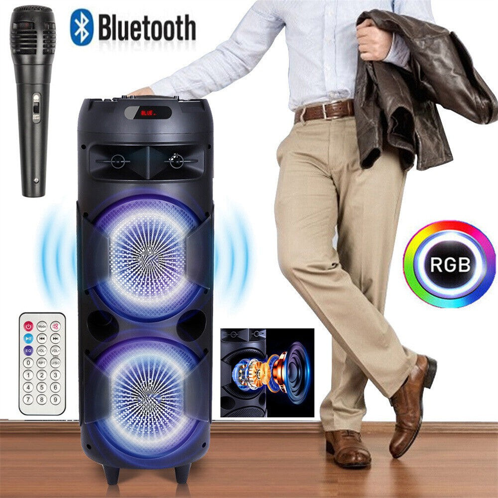 Caixa de som Bluetooth Portátil 6000W Subwoofer Graves Potentes Sistema de Som para Festa Dj Karaokê Luzes RGB Caixa de Som Recarregável