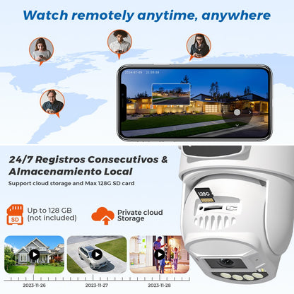 10MP 5K Wifi IP Camera Outdoor 2.4GHZ 5GHZ PTZ Surveillance Camera Dual Lens Dual Screens Email Alert 4K Security Protection