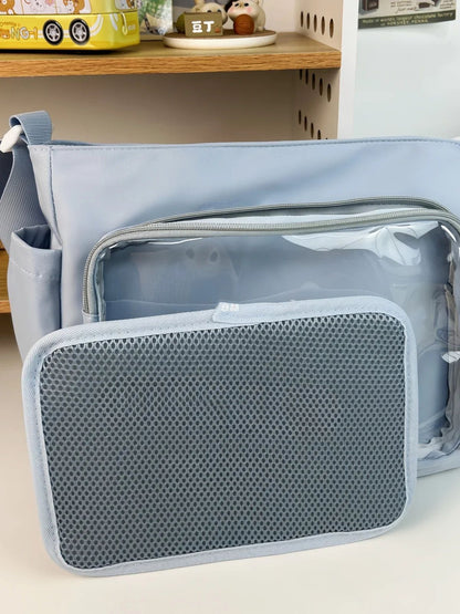 Japanese Harajuku School Bags for Teenage Girls New 2025 Transparent Itabag Crossbody Bag DIY Badges Display Plate Ita Bag