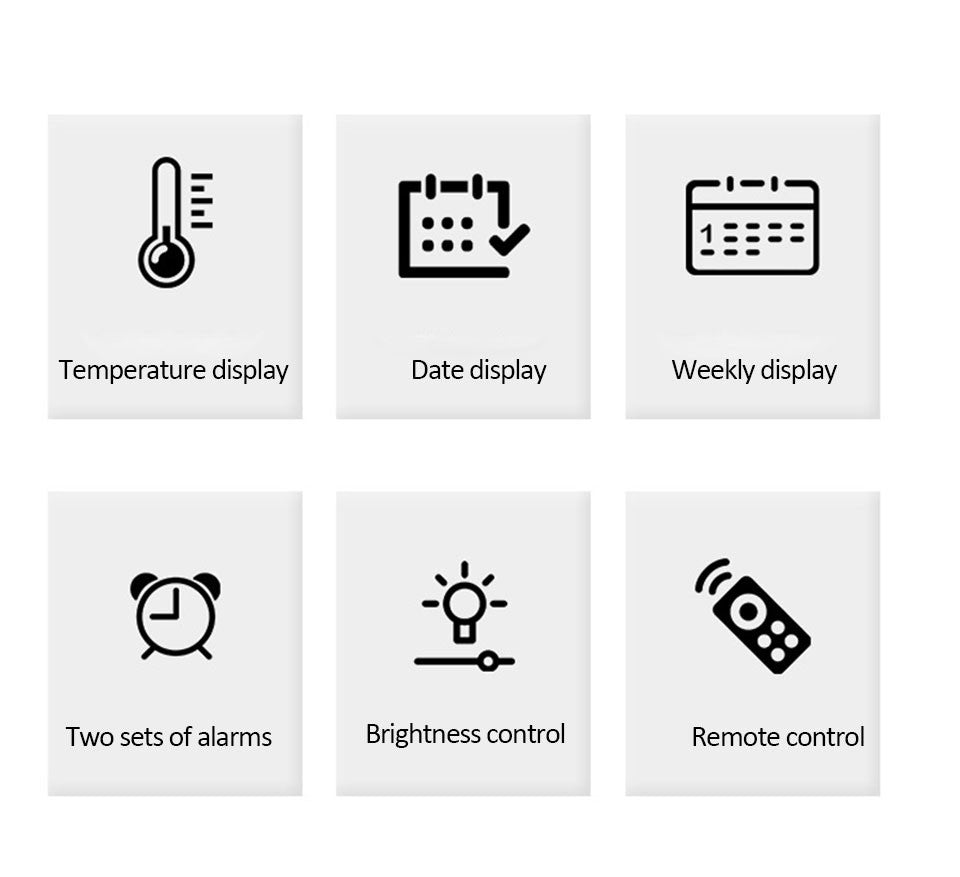 10inch LED Large Digital Wall Clock with Dual Alarms Calendar and Temperature Display Brightness Adjustable Countdown Home Clock