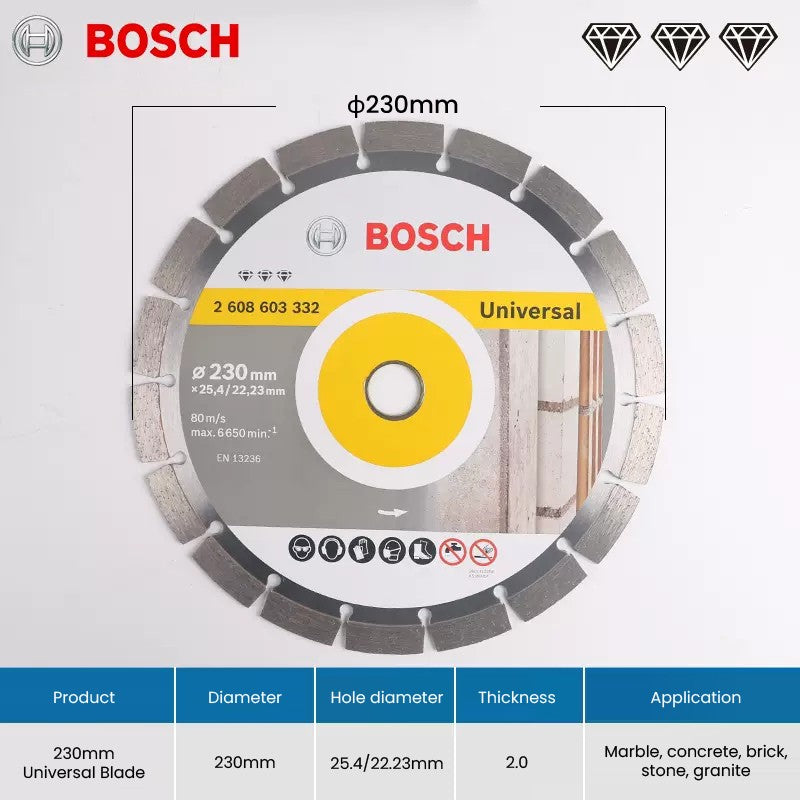 Bosch Discos de Corte Diamantados Universais Lâminas de Serra Circular de Mármore para Cortar Pedra Concreto Reforçado Rodas de 105/110/125/180mm
