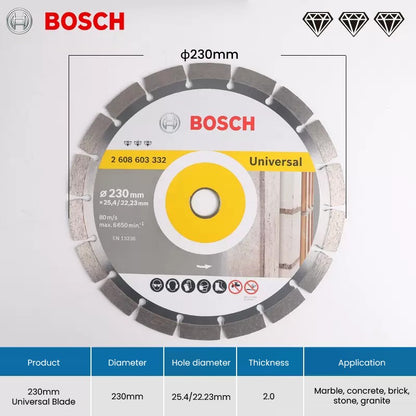 Bosch Discos de Corte Diamantados Universais Lâminas de Serra Circular de Mármore para Cortar Pedra Concreto Reforçado Rodas de 105/110/125/180mm