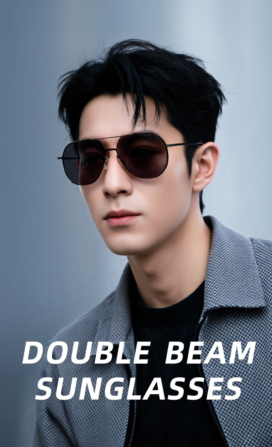 CAPONI Aviator Polarized Men Sunglasses Classic Double Bridge Designer Outdoor Sun Glasses Anti Glare UV400 Silver Shade CP35707