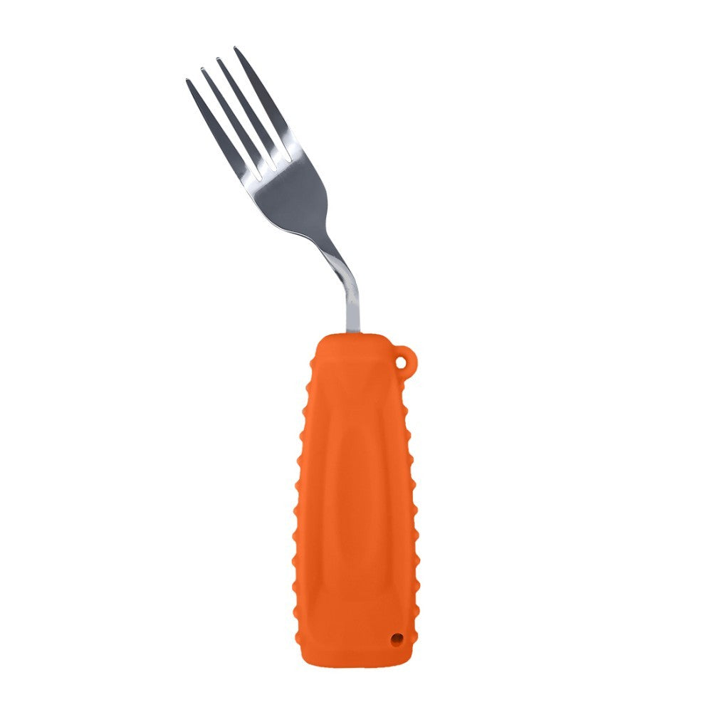 Garfo Curvo Inclinado Leve Ehucon Safety para Tremores, Parkinson, Idosos, com Cabos Antideslizantes de Fácil Aderência