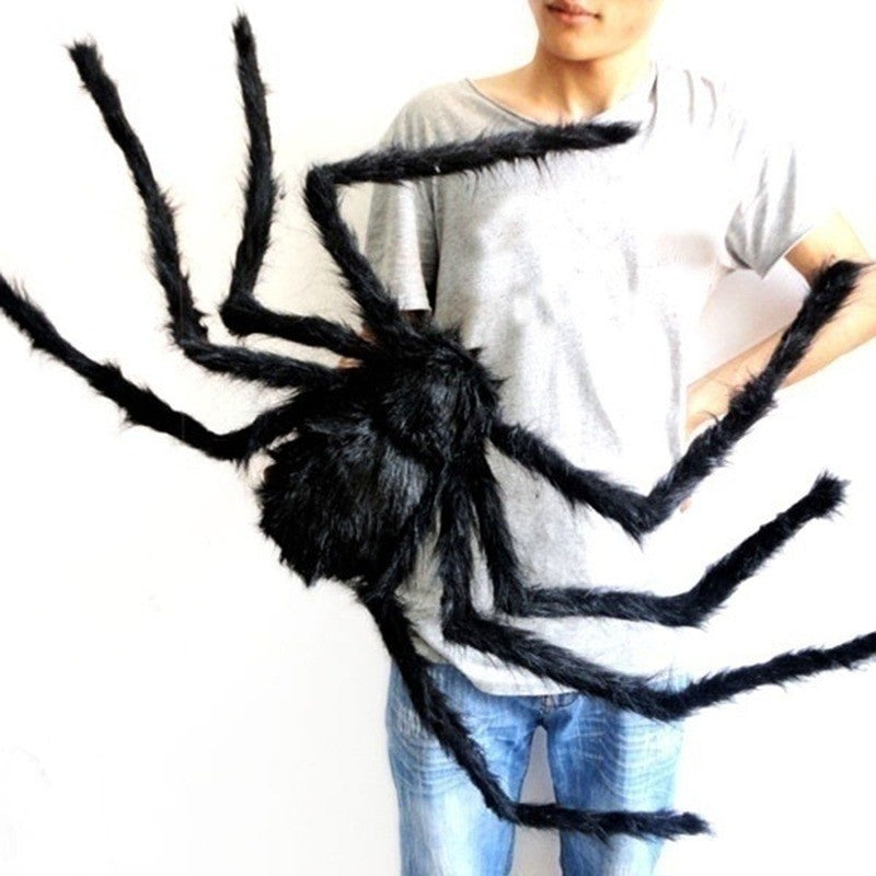 Halloween Aranha de Pelúcia Grande Decoração de Halloween de Terror Adereços de Festa Decoração Gigante de Aranha para Exterior Brinquedo de Pelúcia de Aranha Preta de 30-200cm