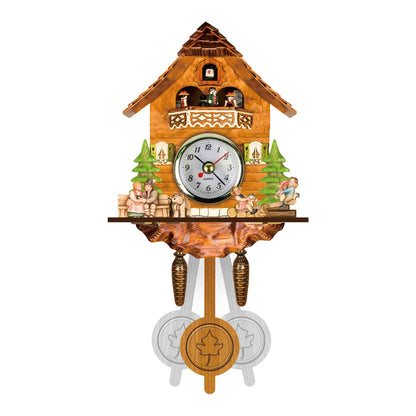 Bird Time Bell Swing Alarm Watch Imitation Wood Style With Easy-to-Read Dials Cuckoo Clock CM012