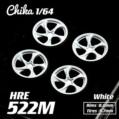 1/64 Chika  Wheels with Rubber Tires Model Car Modified Parts BBS RS  JDM VIP For Hotwheels Tomica MiniGT ?Supplied with axle?