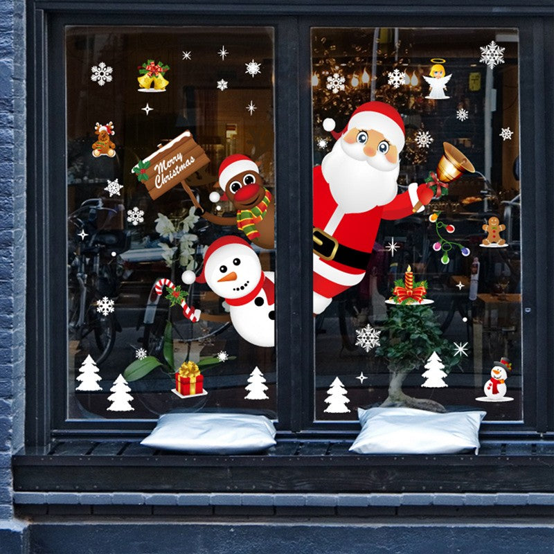 2025 Merry Christmas Wall Sticker Window Glass Merry Christmas Decor for Home Living Room Wall Decor 2026 Happy New Year Sticker