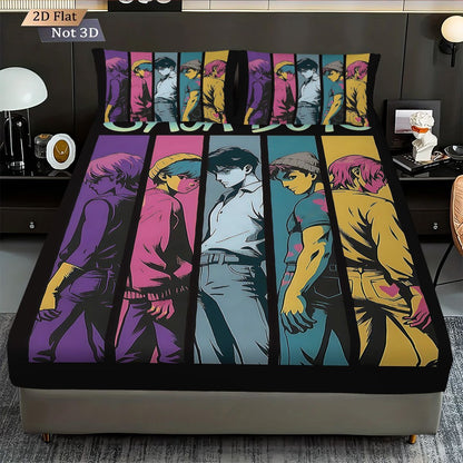 3pcs k-pop Saja Boys Printed coreless Bed Sheet Set Multi Size Soft Bed Cover Bedroom Bedding Decoration Machine Washable