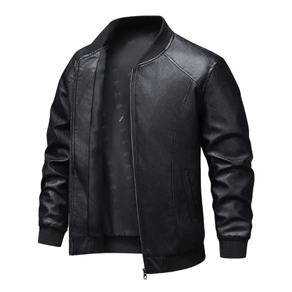 Men's Slim Fit Leather Jacket 2025 New Style Versatile Cool Fashionable PU Leather Coat Casual Streetwear