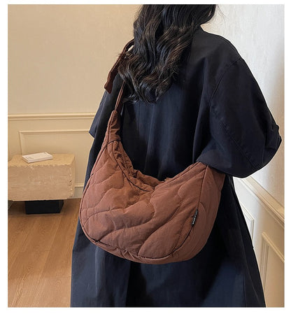 New Commuting Crossbody Bags for Women Fashion Texture and Simple Hobo Shoulder Bag Large Capacity Versatile Bags for Travel