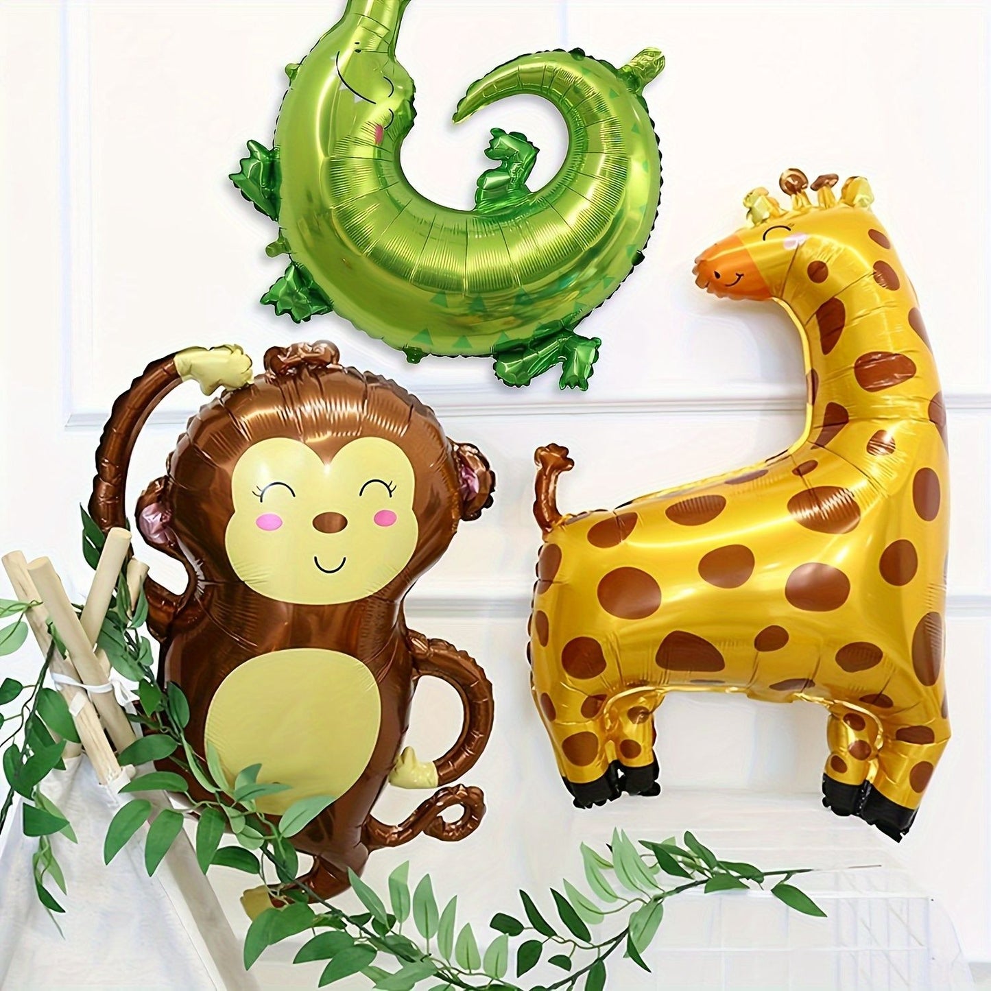 Cartoon Animal Aluminum Foil Balloon Giraffe Lion Monkey Balloon Jungle Zoo Theme Party Kidsren's Birthday Holiday Decoration