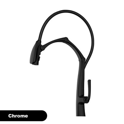 Luxury Gunmetal Brass Kitchen Faucet with LED Display,Sensor&Pull-Out 3-Function Spray,Touchless High Pressure Water-Saving Tap