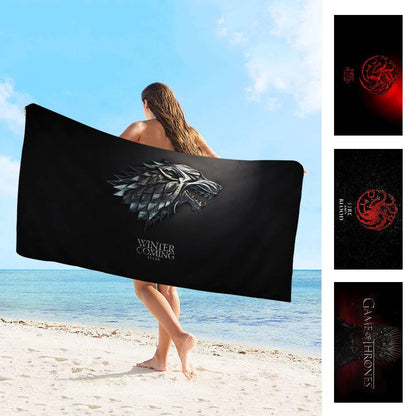 Film G-Game Of T-Thrones Microfiber Blanket Quick Drying Beach Towels Oversized Printing Super Absorbent Pool Towel Blanket