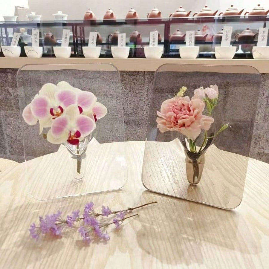 Frame Flower Vase - Clear Acrylic Vase for Flowers, Modern Art Vases for Home Decor, Decorative Vases for Desktops Bookshelf