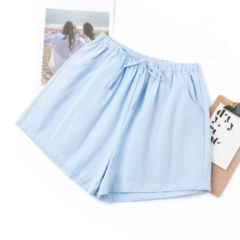 Summer Women Cotton Linen Shorts High Waist Shorts Short Pants Women Fashion Casual Sports Shorts Female S-3XL