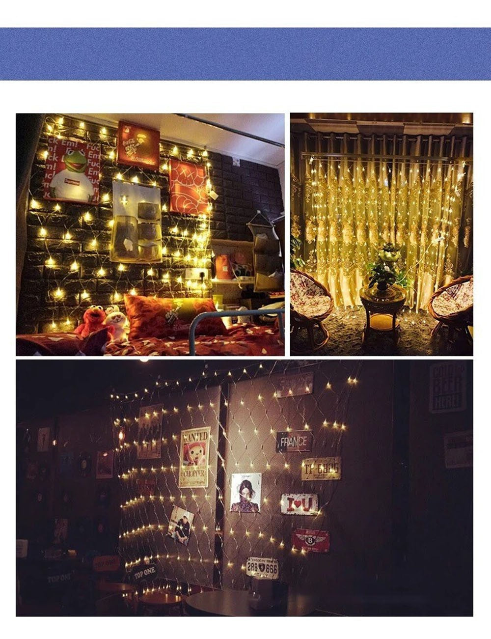 Luzes de corda de rede de LED 8 modos 220V 110V plugue UE/EUA Festival Decoração de Natal Guirlandas Festa de Natal Jardim Ano Novo Casamento