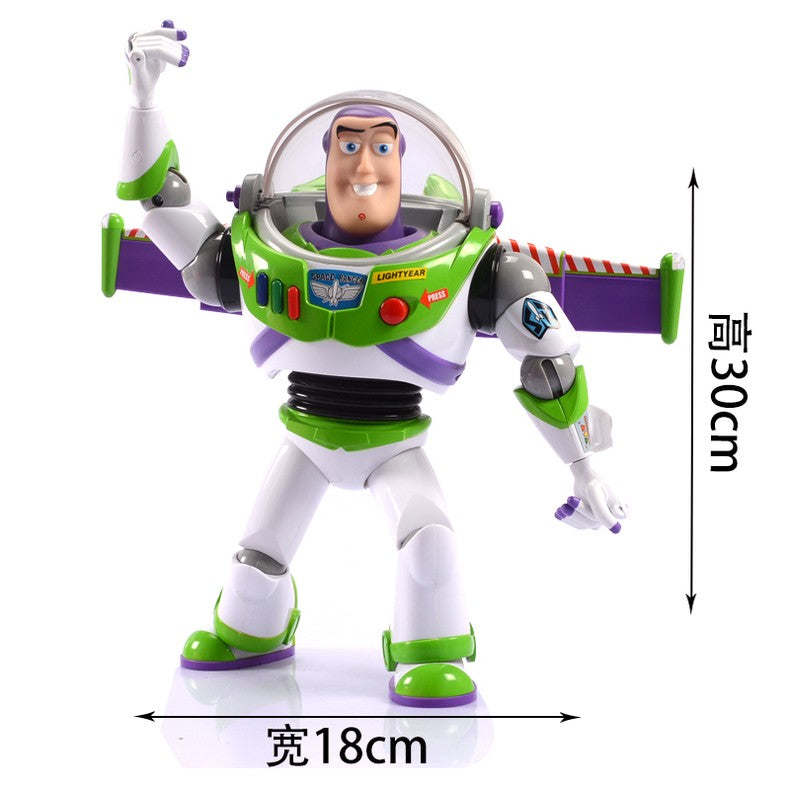 Novo e Genuíno Disney Toy Story Buzz Lightyear Nave Espacial Som Boneco Modelo 33cm Coleção de Mesa Action Figure Brinquedo Presente para Crianças