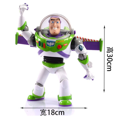 Novo e Genuíno Disney Toy Story Buzz Lightyear Nave Espacial Som Boneco Modelo 33cm Coleção de Mesa Action Figure Brinquedo Presente para Crianças