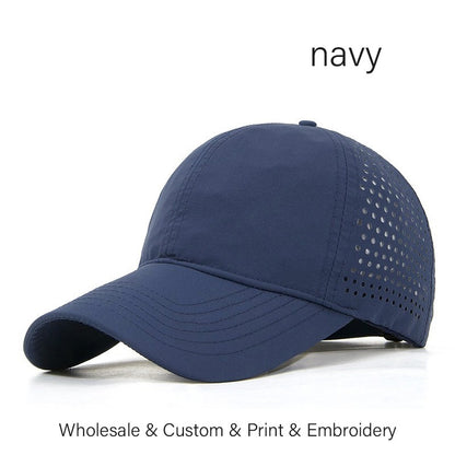 SLECKTON Custom Logo Embroidery Quick-Dry Baseball Cap for Summer Protection Breathable Waterproof Design DIY Picture Print