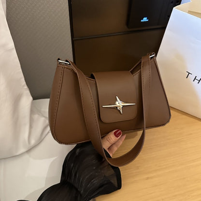 Silver Shoulder Bags for Women 2024 Classic Y2K Small Purse Glossy PU Leather Luxury Brand Female Underarm Handbags Daily Bag