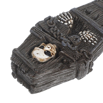 12pcs Mini Resin Figures Spooky Graveyard Decorations Miniature Tombstones Coffin Props For Indoor Outdoor Halloween Party