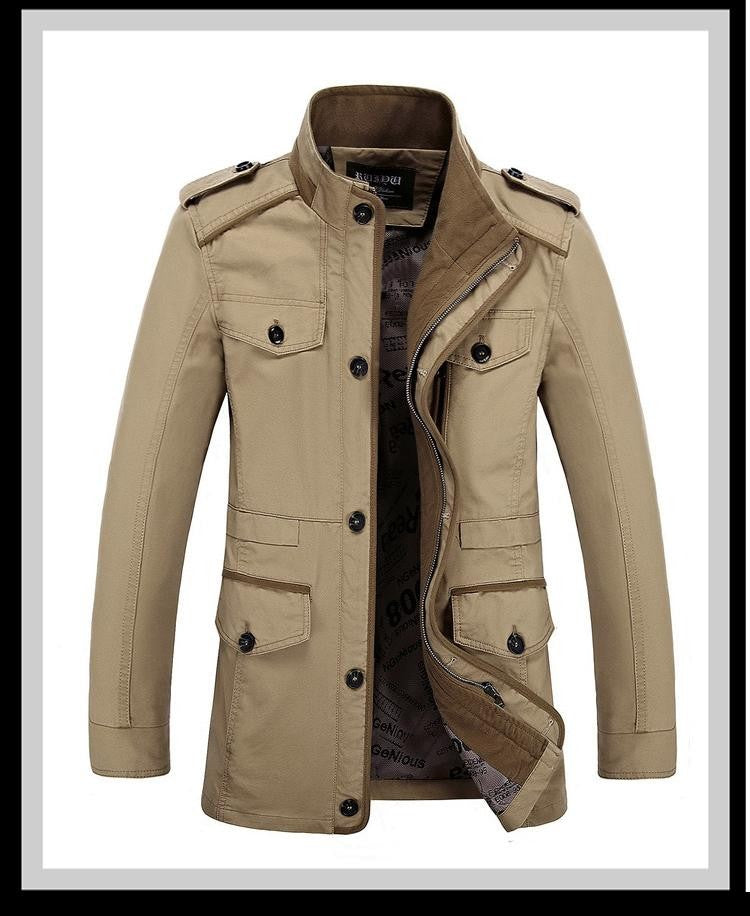 Oversize Men's Jackets Coat Male Trench Coat 5XL 6XL Spring Autumn Solid Cotton Casual Long Jacket Men Clothing Outerwear AF5806