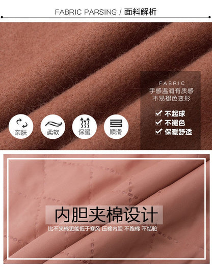 Medium-Length Women's Woolen Jacket Spring Autumn Winter Warm Simple Long Sleeve Overcoat Long Style For All Seasons