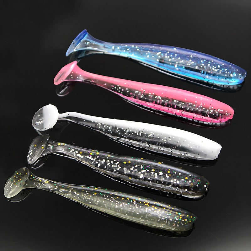 Bazuca 100mm 150mm Isca de Pesca Big Easy Shiner Shad Worm Silicone T Cauda Iscas Macias Wobbler Swimbait Pesca Baixo Perca Inverno