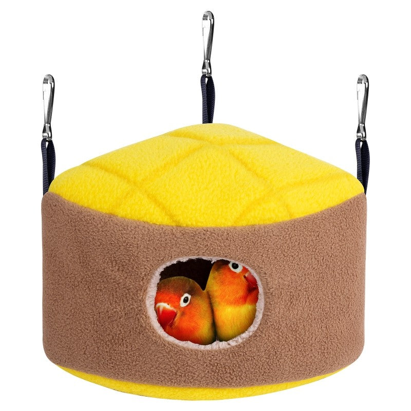 Casa de Inverno Quentinha para Pássaros, Ninho, Cabana Confortável, Rede Suspensa, Acessórios para Gaiola, Esconderijo de Pelúcia para Gerbil, Papagaio Pequeno, Periquito, Calopsita