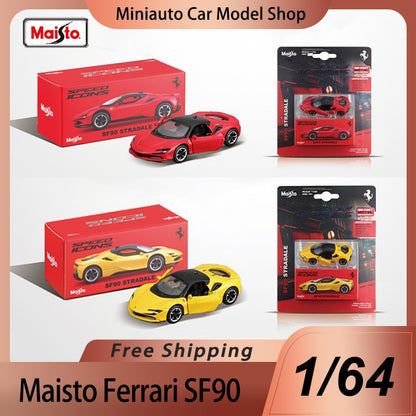 Novo em Estoque Maisto 1:64 Ferrari Sf90 Stradale Liga Miniatura Modelo Diecast Lamborghini Sian Fkp 37 Brinquedo Carro Presente de Natal Infantil