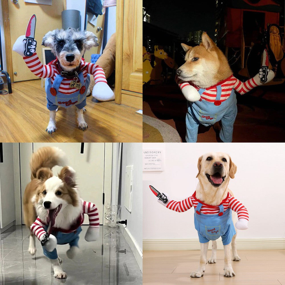 Fantasia de Cosplay de Cachorro para Cães e Gatos Pequenos, Médios e Grandes, Roupinhas de Festa de Halloween, Jaqueta Fofa para Cães, Roupas para Pets Labrador Bulldog