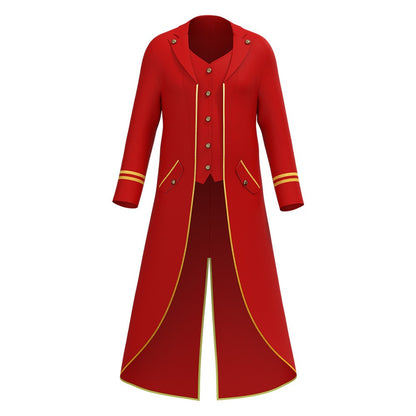 Halloween Performance Costume Medieval Retro Mid-Length Tailcoat Gothic Steampunk Coat