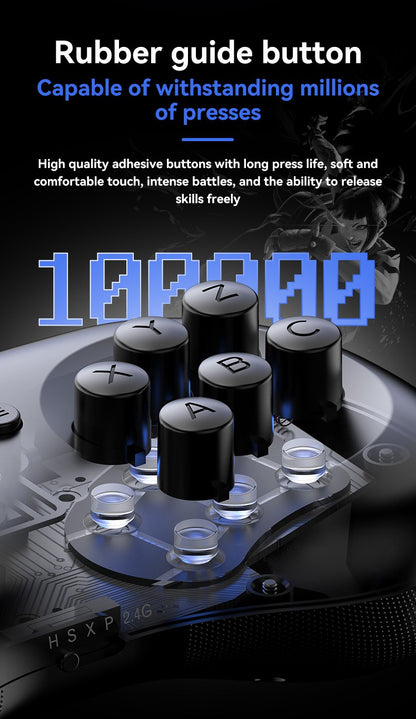 Y04 Game Controller 6-key Fighting Game Controller with Adjustable Height Hall Joystick Supporting PC/IOS/Switch/Android