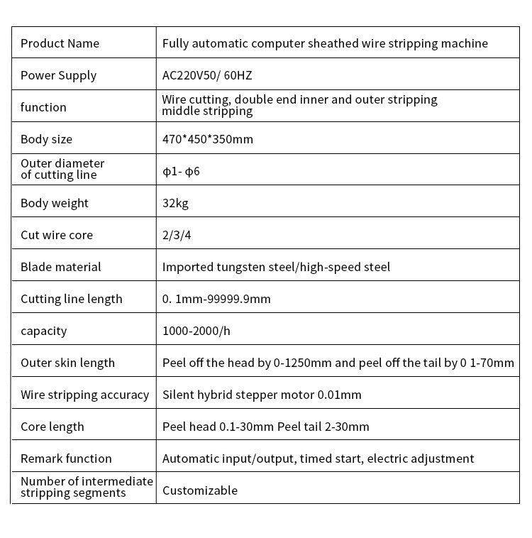 Automatic Computer cable Cutting and stripping Machine Sheathed Wire Cutting And Stripper Machine English Version