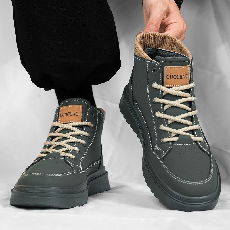 The 2025 autumn/winter new men's casual bestseller thick-soled high-top boots