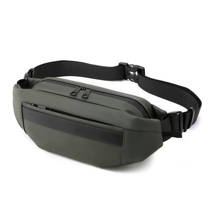 1 men's multifunctional sports waist bag - multi-layer zipper closure, adjustable chest bag, sports style crossbody bag