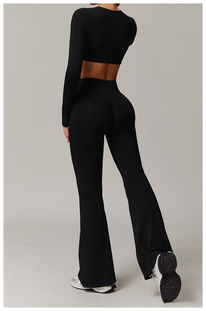 High Waist Wide Leg Pants Leggings Women Tights Fitness Bell-bottoms Yoga Elastic Leggings Push Up Gym Workout Flared Pants