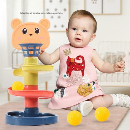 2-7 Layes Track Rolling Ball Pile Tower Early Educational Toy for Babies Rotating Track Educational Stacking Toy for Kids Gift