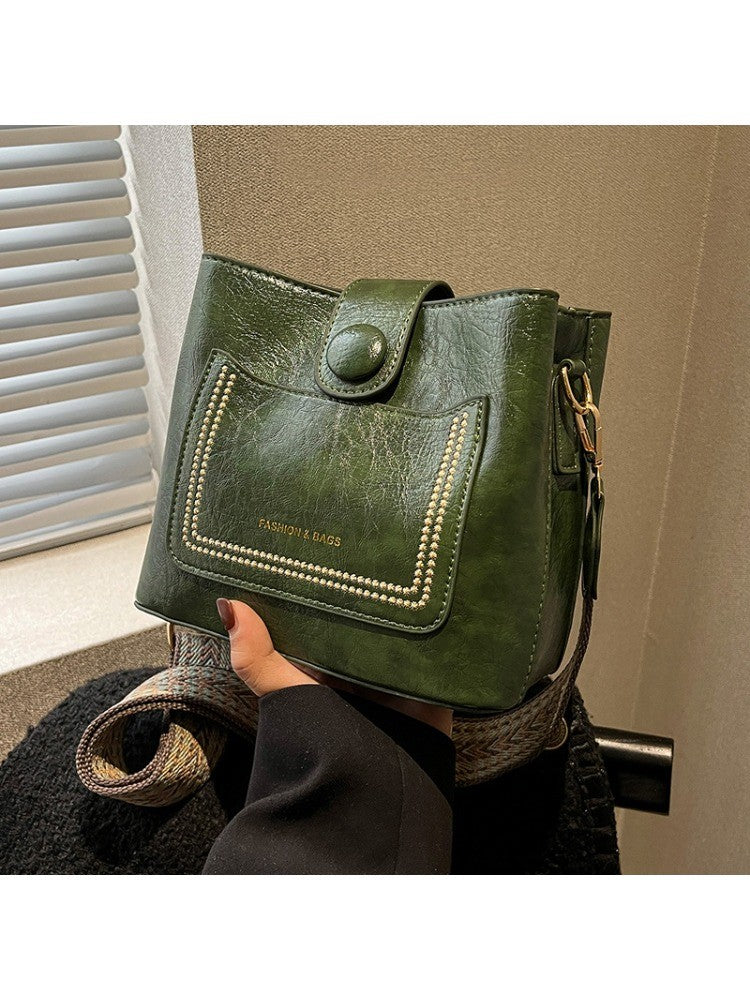 PU Shoulder Bag Multi-pocket Design Zipper and Buckle Opening Design Fashionable Versatile Messenger Bag