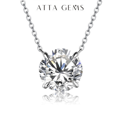 Colar de Moissanita com Diamante 6,5mm 1CT para Mulher Pingente Prata 925 Colar Feminino Correntes Festa Noiva Joias Finas