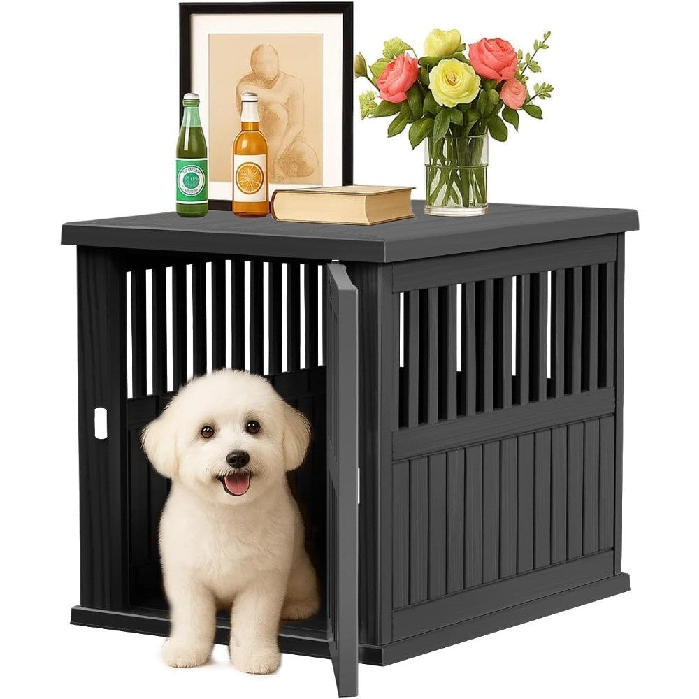 Caixa de Cachorro 30 polegadas, Móvel, Gaiola Canil para Cães de Grande Porte com Fechadura, Gaiola Decorativa para Cães, Mesa Lateral para Cães Pequenos/Médios,