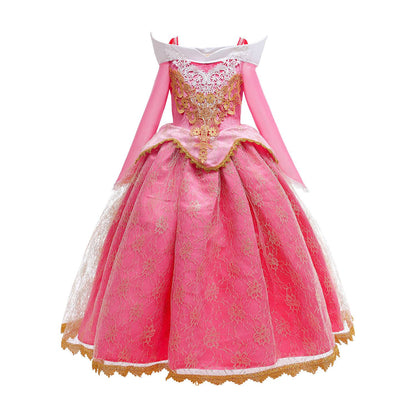 Sleeping Beauty Aurora Princess Halloween Cosplay Dress Off Shoulder Gift Carnival Party Fancy Princess Lace Dress