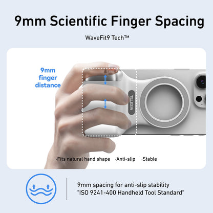 Fun Shot Magnetic Grip, Punho Ergonômico para Câmera de Celular com Controle Remoto Destacável, Funcionalidade Expansível para iPhone/Android