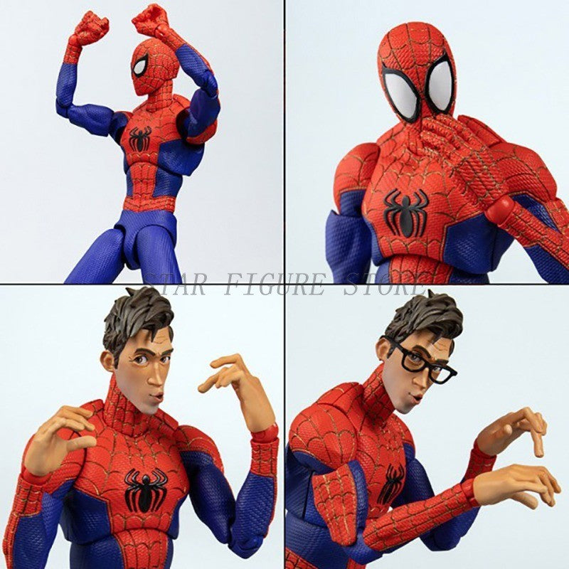 Coleção de Bonecos de Ação Sv Action Spider-Man Peter Parker Sentinel Marvel Homem-Aranha no Aranhaverso Brinquedos Modelo de Estatueta