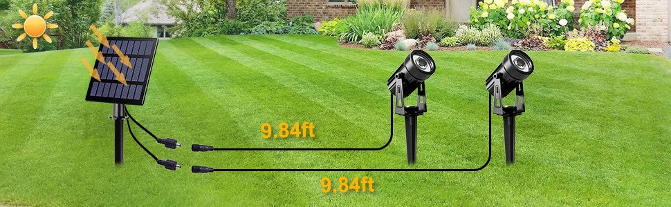 Solar Powered Spotlight IP65 Solar LED Light Outdoor Landscape Yard Garden Tree Separately Lamp Aluminum Anti Rust Solar Lamp